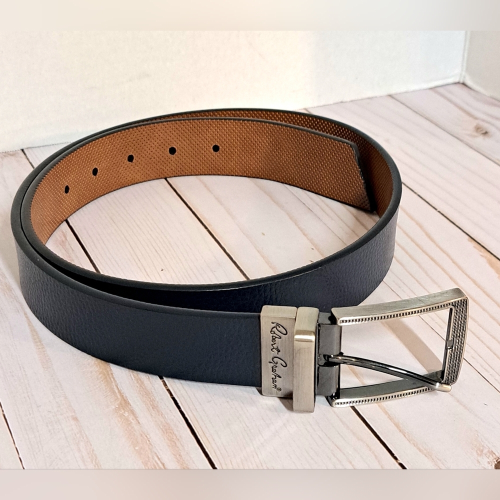 Robert Graham Men's Blue & Brown Reversible Belt